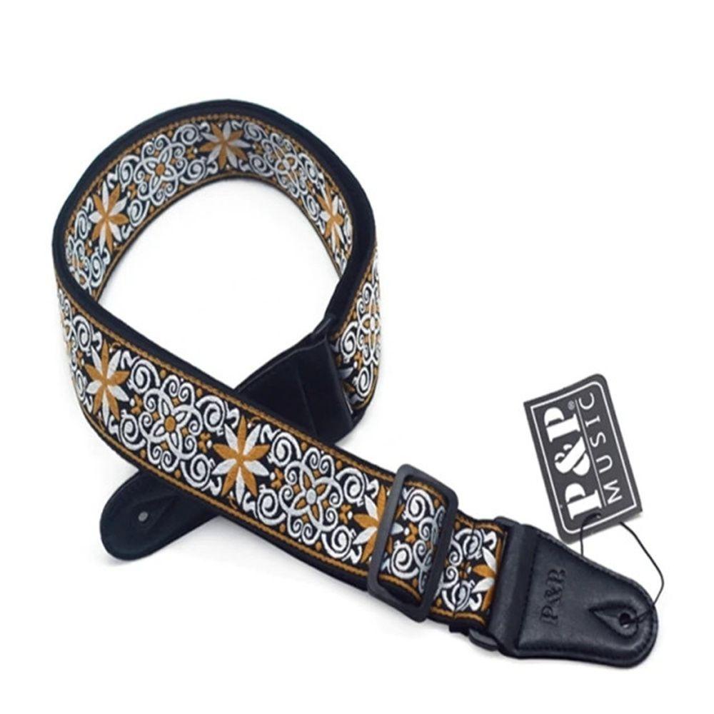 CLEOES Dây Đeo Đàn Guitar Bằng Cotton Dày Dặn Thêu Họa Tiết Có Thể Điều Chỉnh Cho Guitar Điện / Acoustic