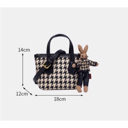 Túi đeo vai KAITIFEI cỡ mini họa tiết răng sói thời trang sang trọng cho nữ