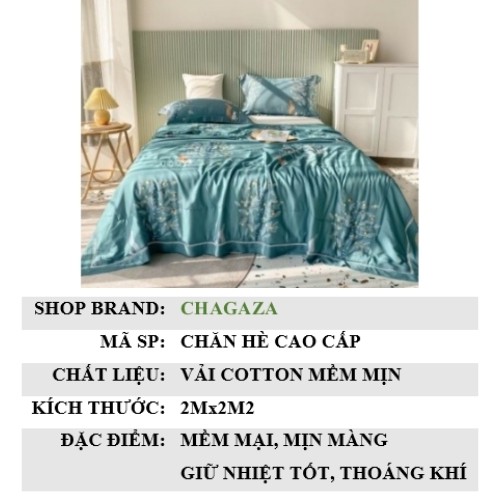 Chăn Hè 60s Cao Cấp Siêu Mát Mềm Mịn 2mx2m2