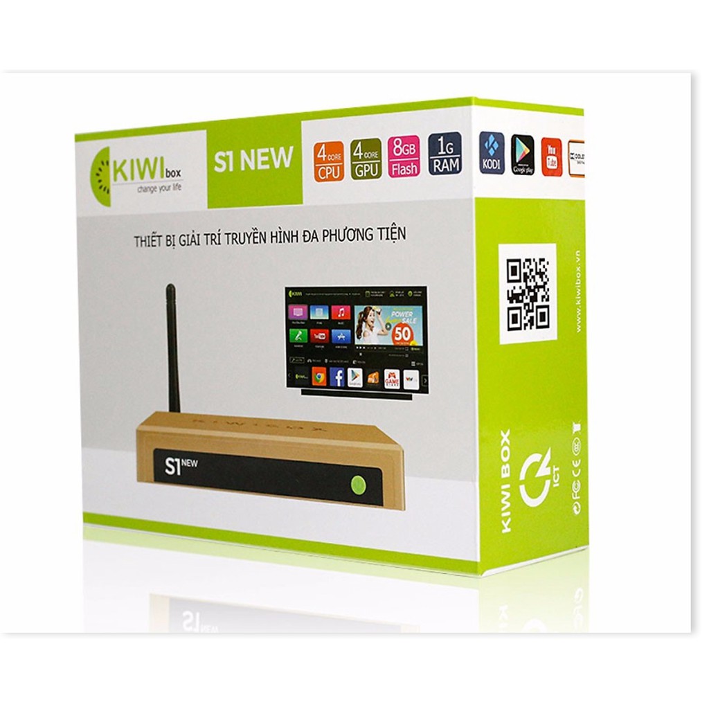 Android TV box Kiwi S1 New - Hàng Chính Hãng