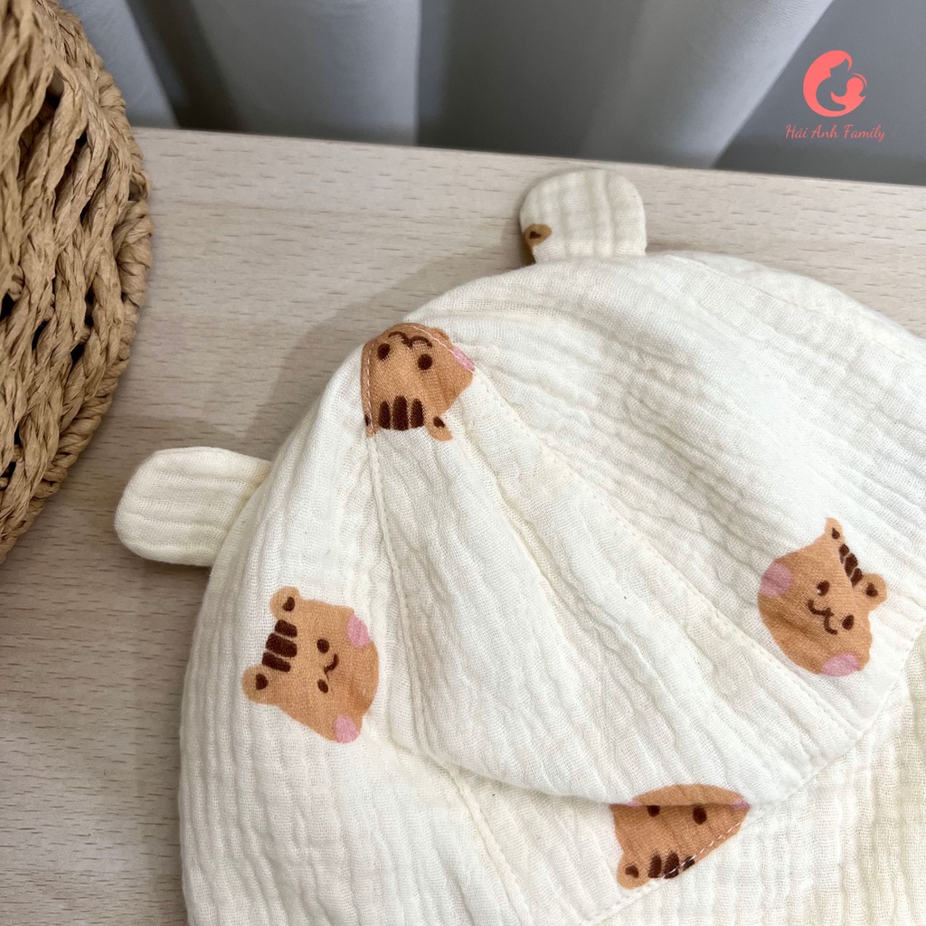 ( Hàng thiết kế ) Nón tai gấu 2 lớp xinh xắn cho bé trai, bé gái- Haaro Babies