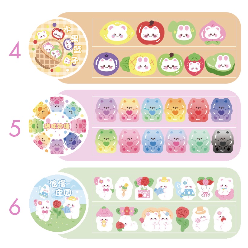 Set Sticker 100 Miếng Dạng Cuộn Băng Keo Phần 2