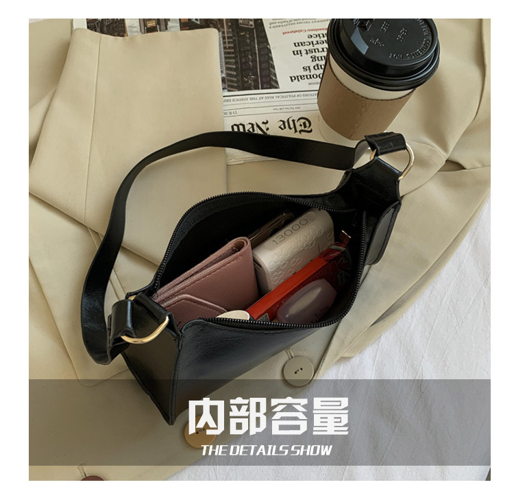 Túi xách JASMIN NOIR da PU dáng nhỏ phong cách retro đơn giản có dây đeo cho nữ