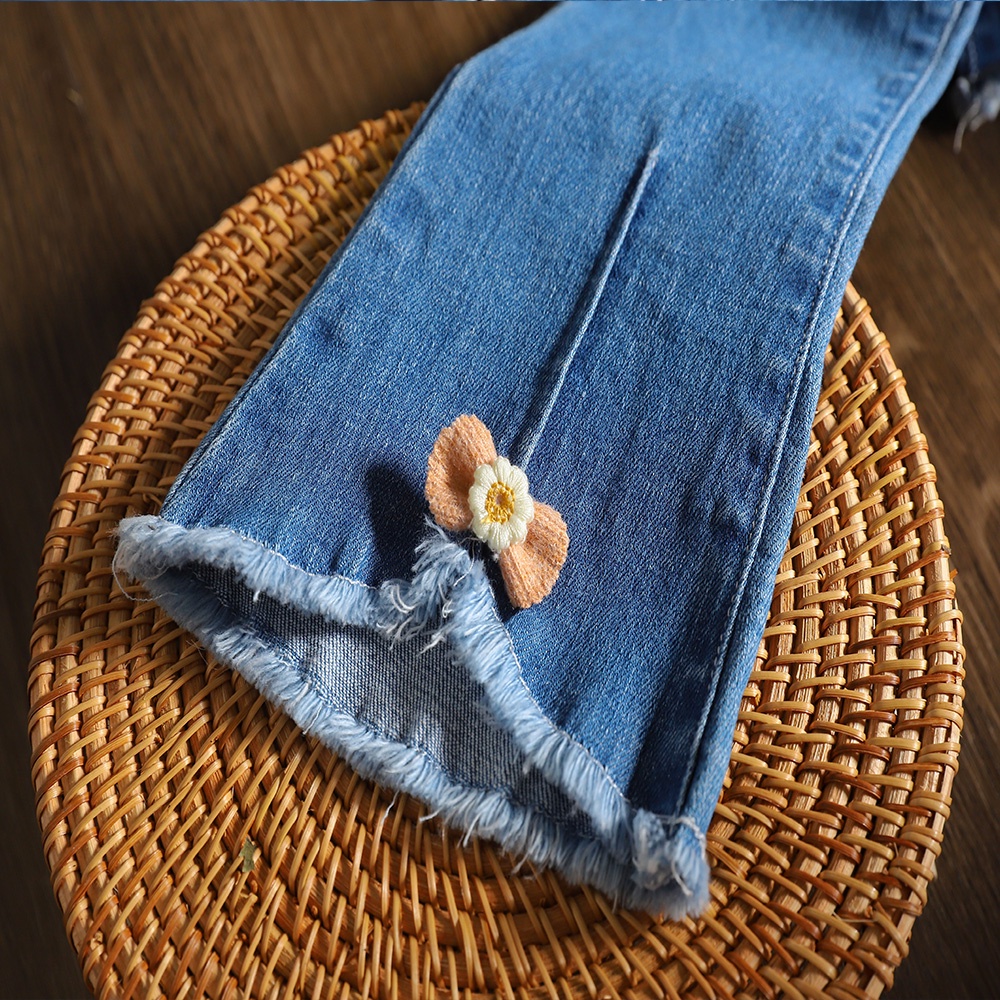 Quần jeans BEAR LEADER ống loe thời trang xuân thu mới cho bé gái 2-6 tuổi