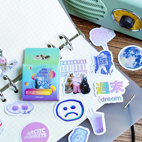 Hộp 46 sticker Life Style trang trí planner scrapbook