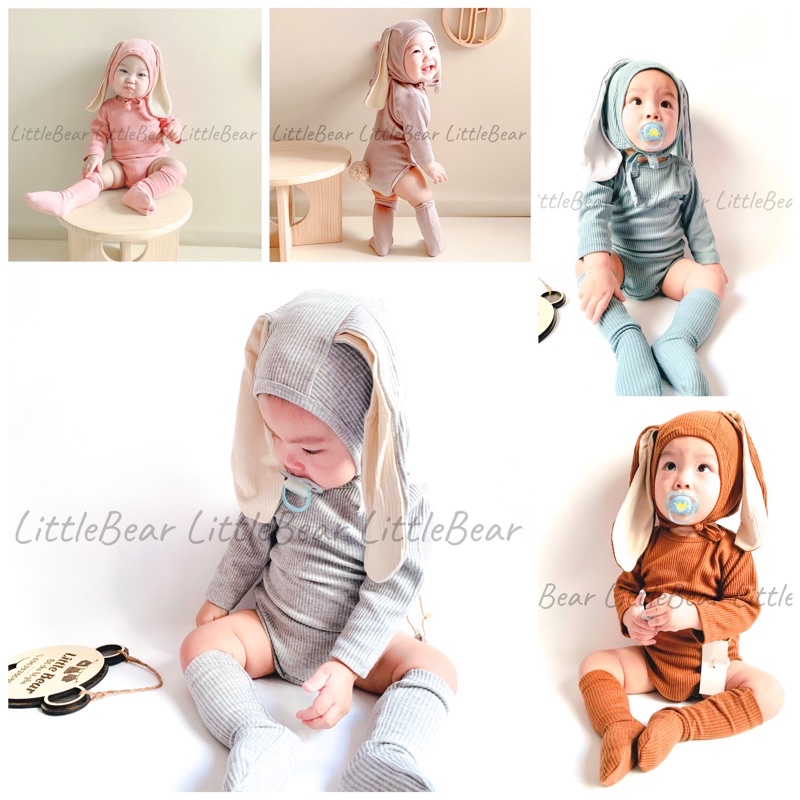 Set body liền thân 3 chi tiết, chất liệu len tăm siêu yêu cho bé đủ size 4-12kg