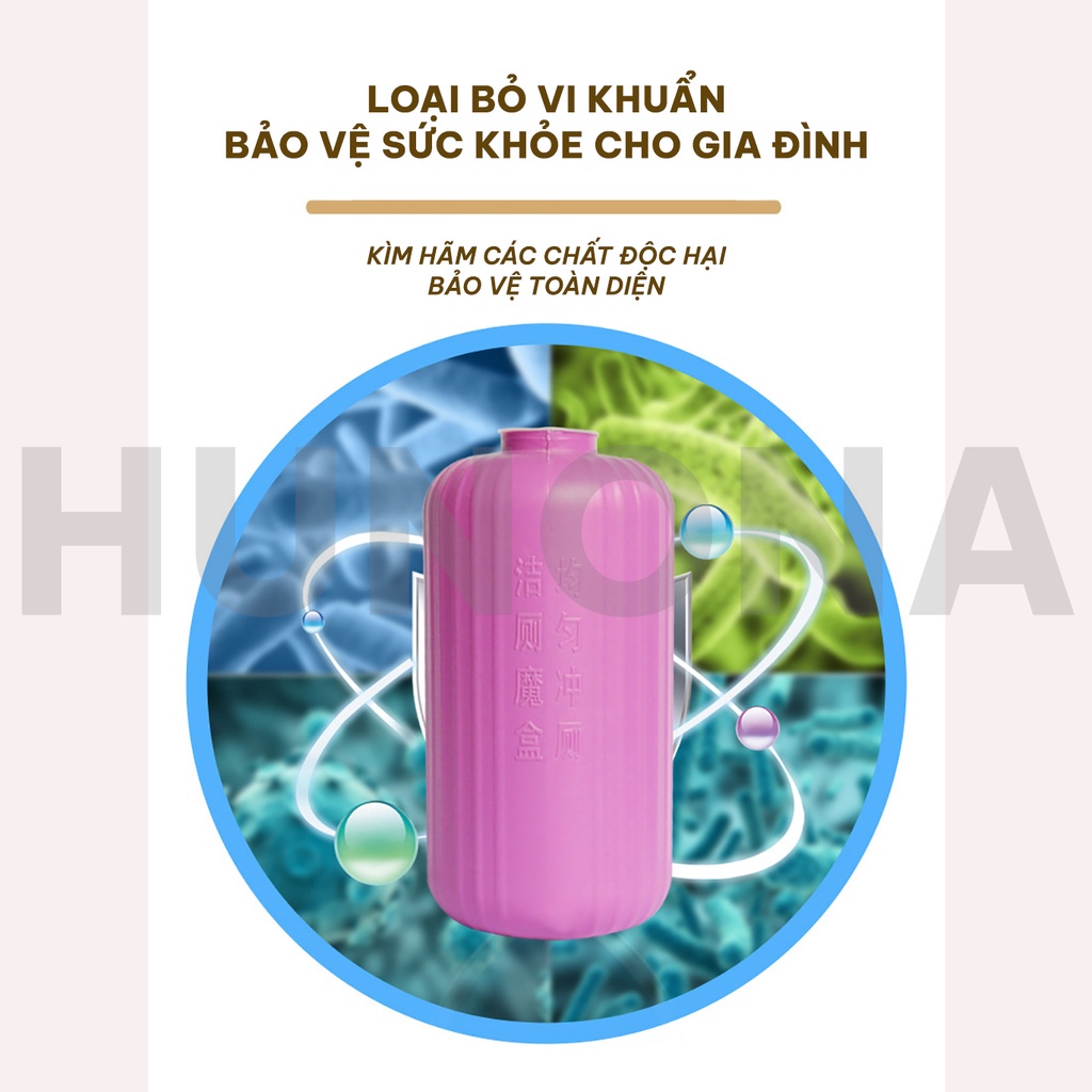 Lọ Thả Bồn Cầu Dáng Thuôn Tròn Khử Mùi - Viên Thả Xả Toilet Diệt Khuẩn, Tẩy Sạch Vệ Sinh Vết Bám Bẩn