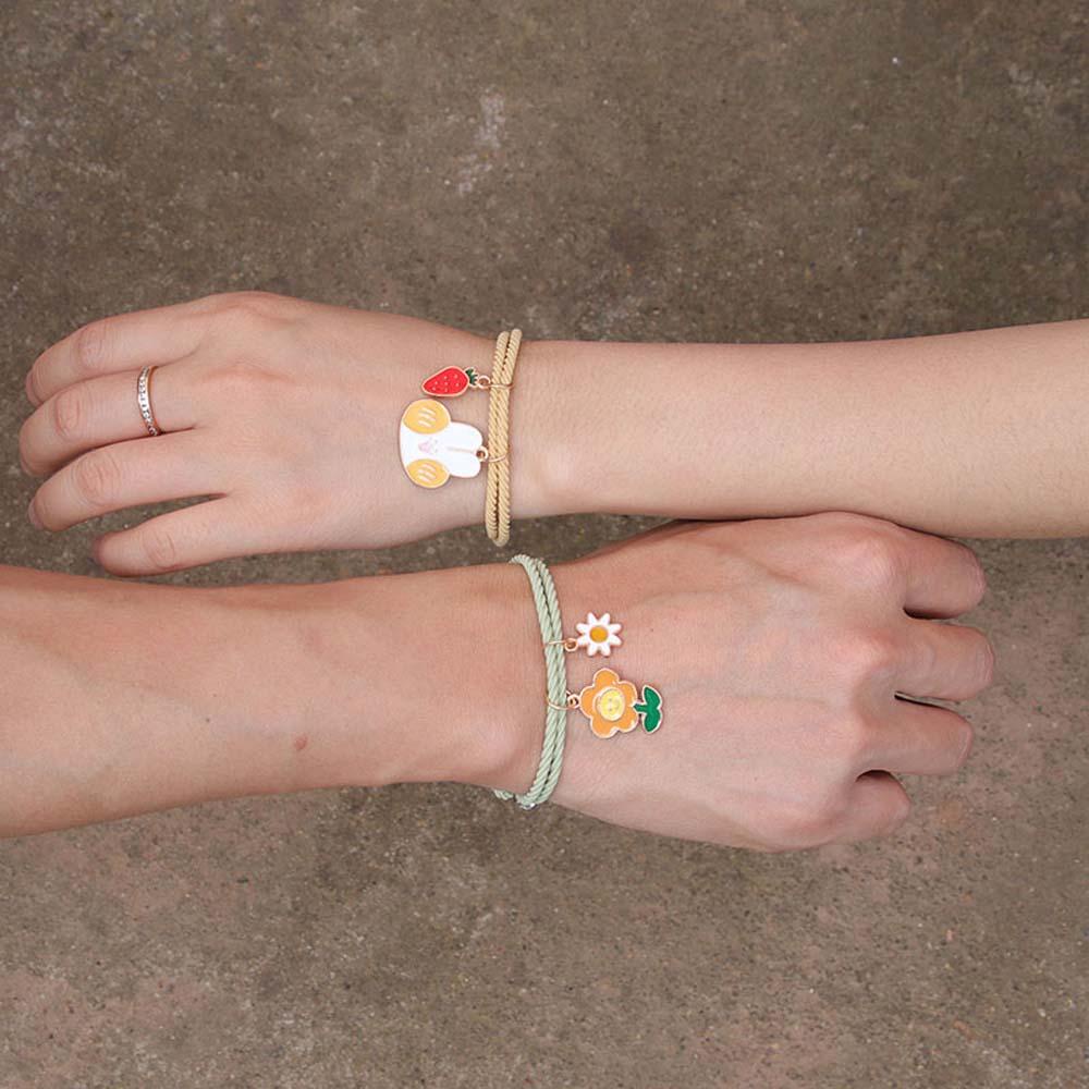 EXPEN Vòng Tay Dây Da Mặt Hình Chó Mèo Thời Trang Cho Cặp Đôi