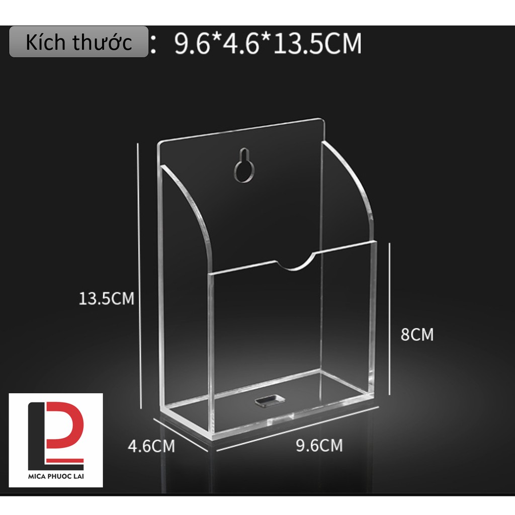 Hộp treo tường đựng điện thoại, remote tivi, máy lạnh, quạt (có lỗ sạc pin)