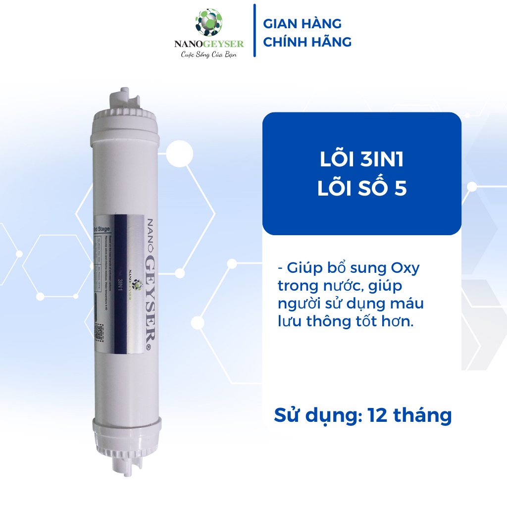 Bộ 8 lõi máy Nano Không điện không nước thải, NANO GEYSER dùng cho các dòng máy UF, máy Crystal không điện