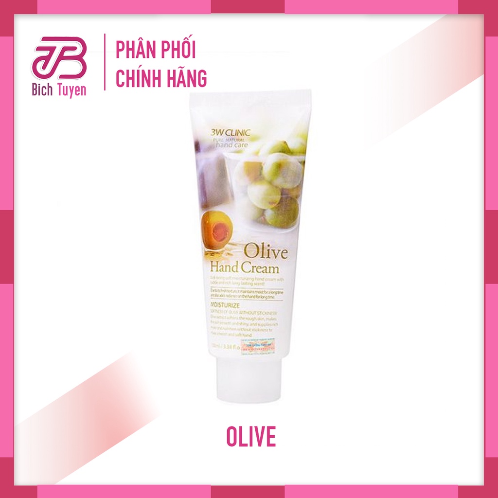 Kem Dưỡng Da Tay 3W Clinic Hand Cream 100ml Kem Dưỡng Da Tay 3W Clinic Moisturizing Hand Cream Hiệu quả lâu - mùi thơm