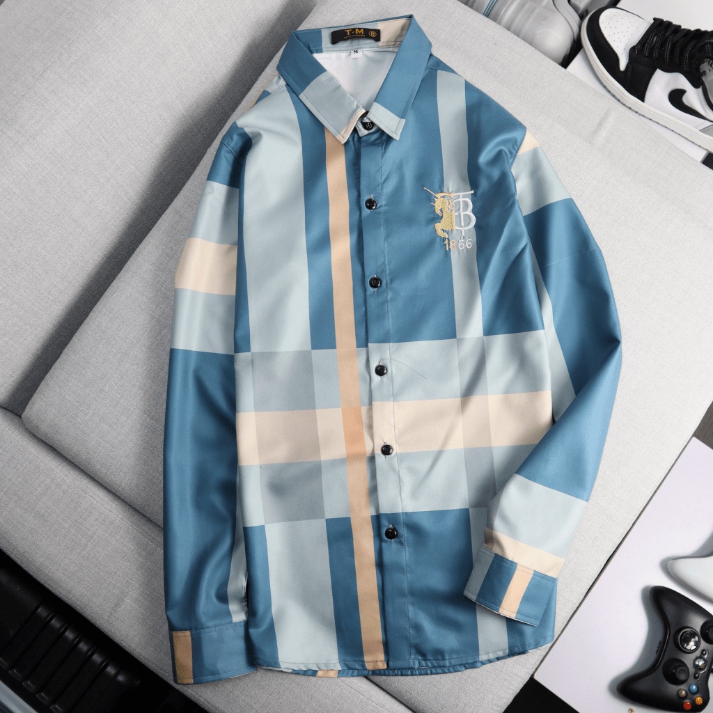 (Free Ship) Áo Sơ Mi Nam Phối Sọc Đơn Tính Phong Cách Hàn Cá Tính Thời Trang VLTN Shop