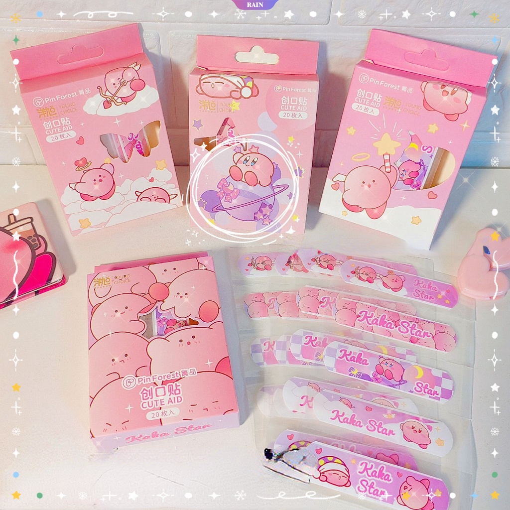 1/20cs Băng Cá Nhân Mini Chống Thấm Nước Thoáng Khí In Hình Kirby Dễ Thương