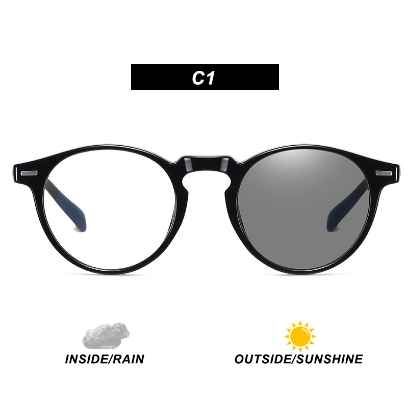 Mắt kính gọng tròn chống tia bức xa kiểu dáng thời trang phong cách retro dành cho nam