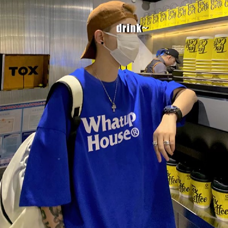 Áo Thun Tay Ngắn Dáng Suông In Chữ Thoải Mái Thời Trang Hè Phong Cách Hàn Quốc Cho Nam Size M-8XL