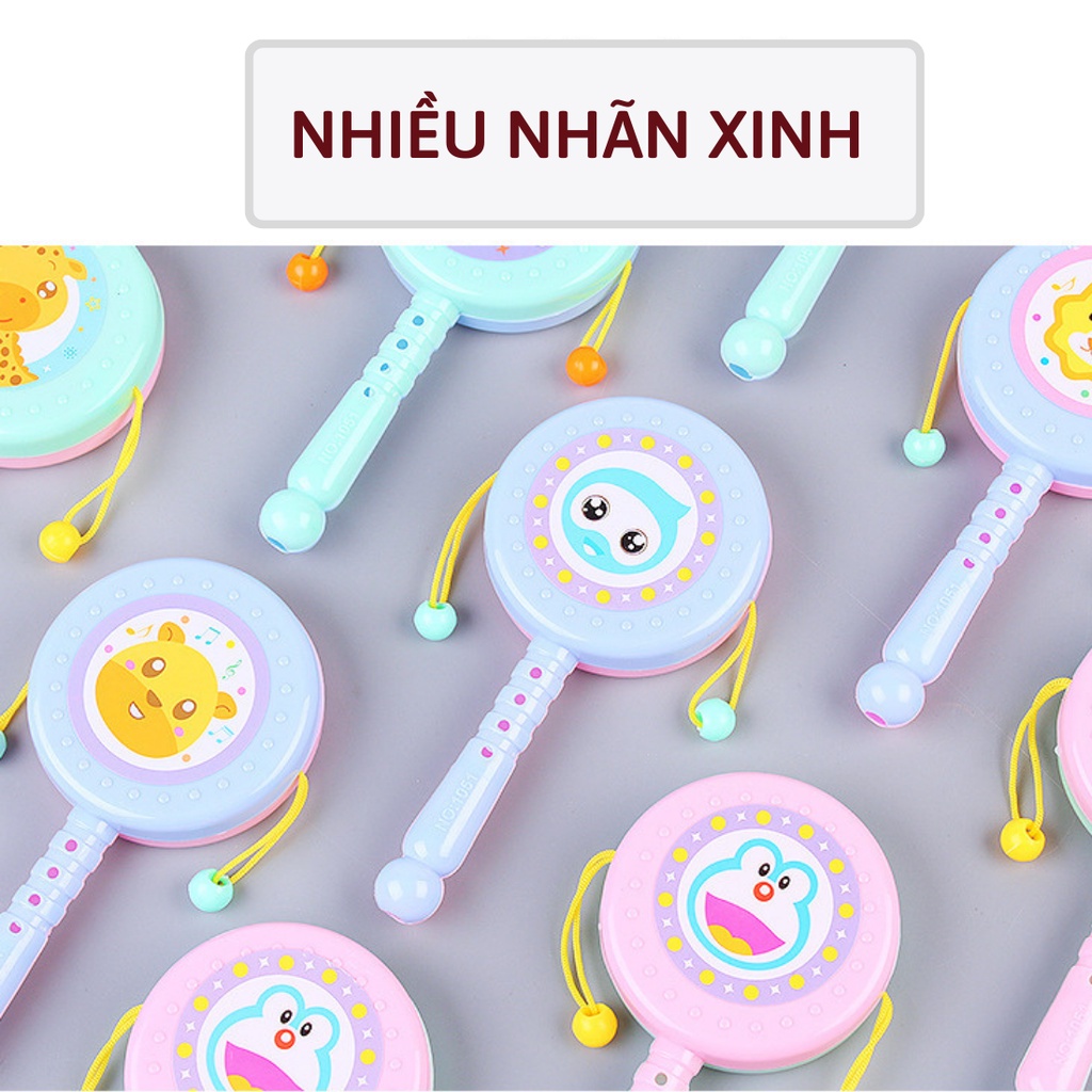 Đồ chơi trống lắc gỗ, Shop Bố Sam, hình con vật phát tiếng kêu kích thích phát triển vận động và giác quan của bé