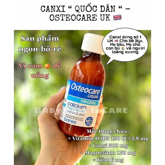 Vitamin bổ sung Calcium Osteocare Liquid 3Y+ Canxi
