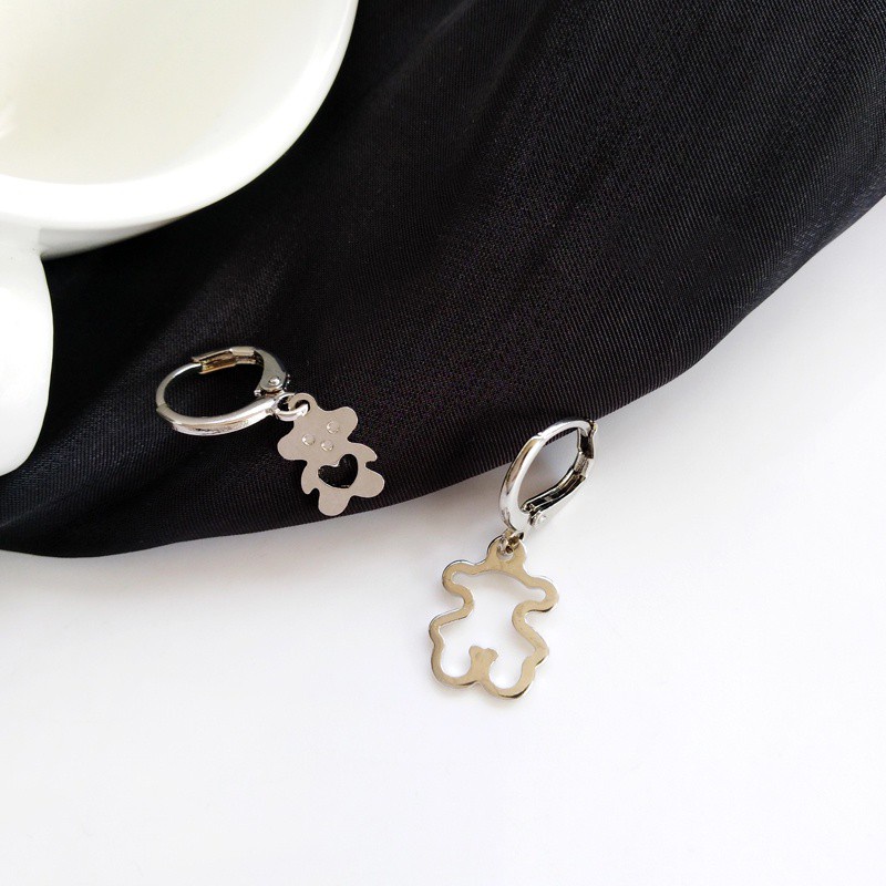 Khuyên Tai Kim Loại Hình Gấu Dễ Thương Sáng Tạo