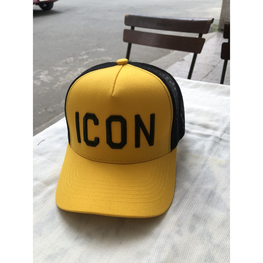 Nón đẹp, mũ lưỡi trai nam thêu nổi chữ ICON màu vàng cực nét- Ảnh thật 100%