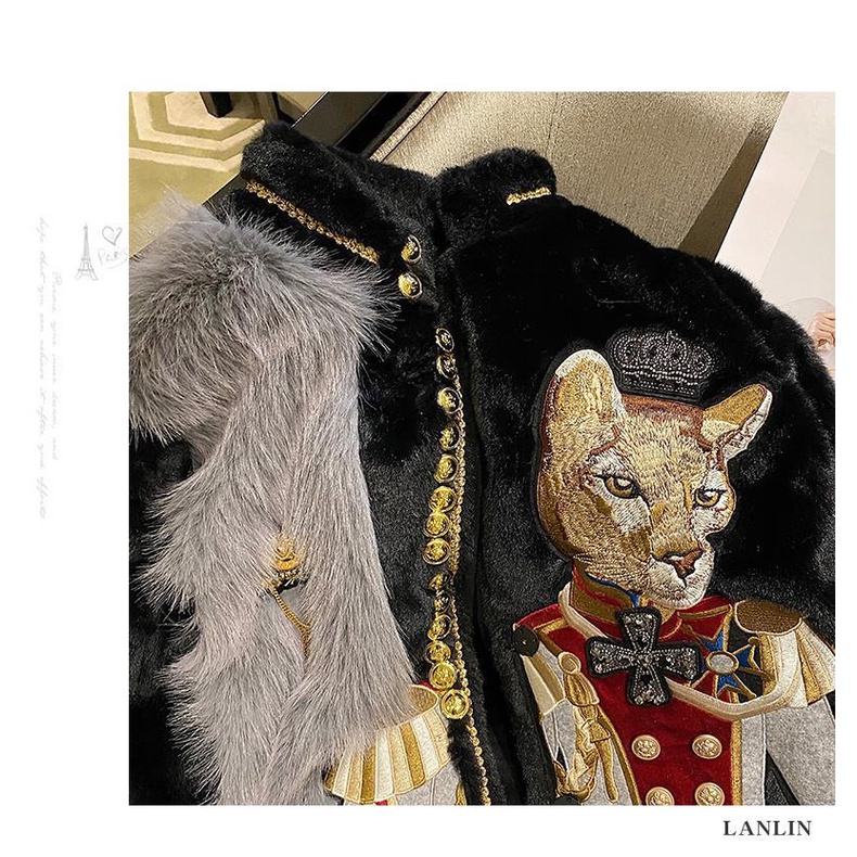 Áo Khoác Lông Cừu Thêu Họa Tiết Phong Cách Trẻ Trung Chất Lượng Cao Thời Trang Thu Đông 2021