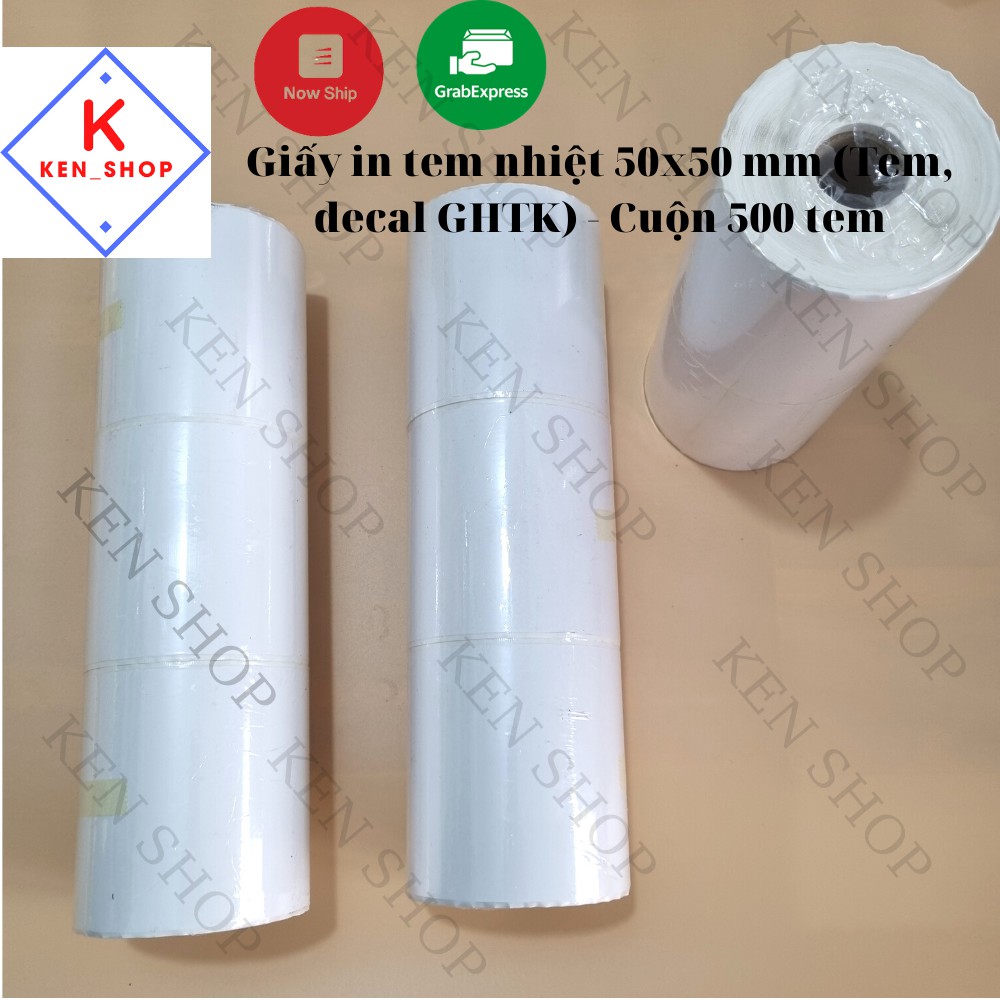 Giấy in tem nhiệt 50x50 mm  - Cuộn 500 tem