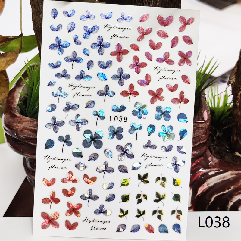 1 Miếng Dán Trang Trí Móng Tay Hình Hoa Lá Trái Tim 3D Thời Trang