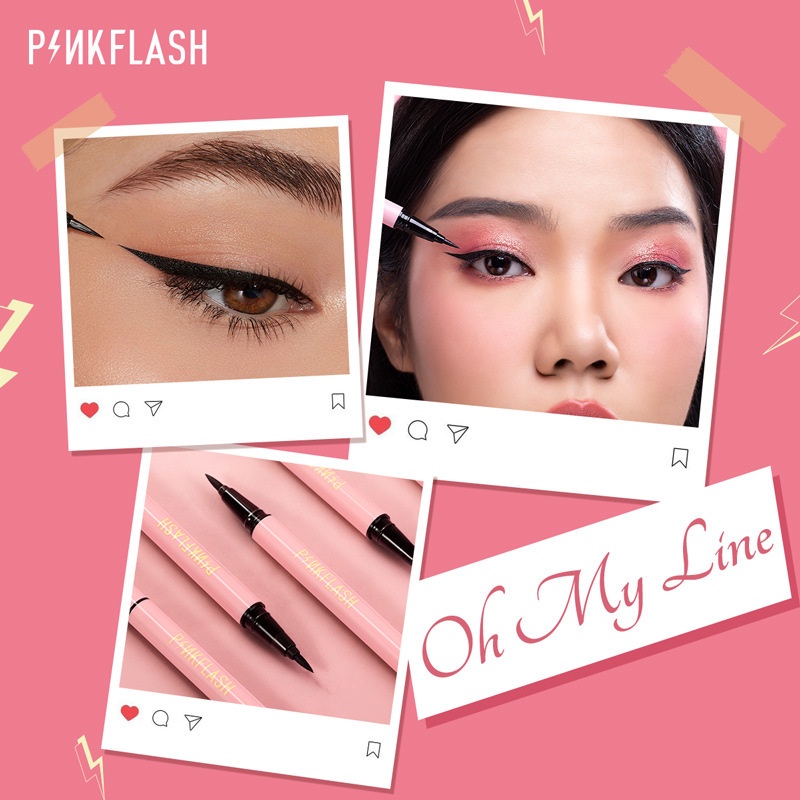 PF-E01#  Bút kẻ mắt nước Pinkflash nhanh khô chống nước đầu siêu nhỏ 0.01mm