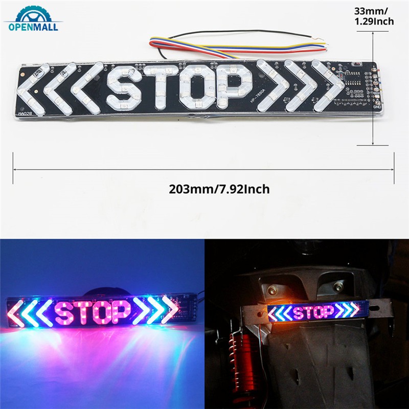 Thanh đèn LED OM nhấp nháy dùng làm đèn báo dừng / đèn phanh / đèn rẽ / đèn hậu 12V cho xe mô tô