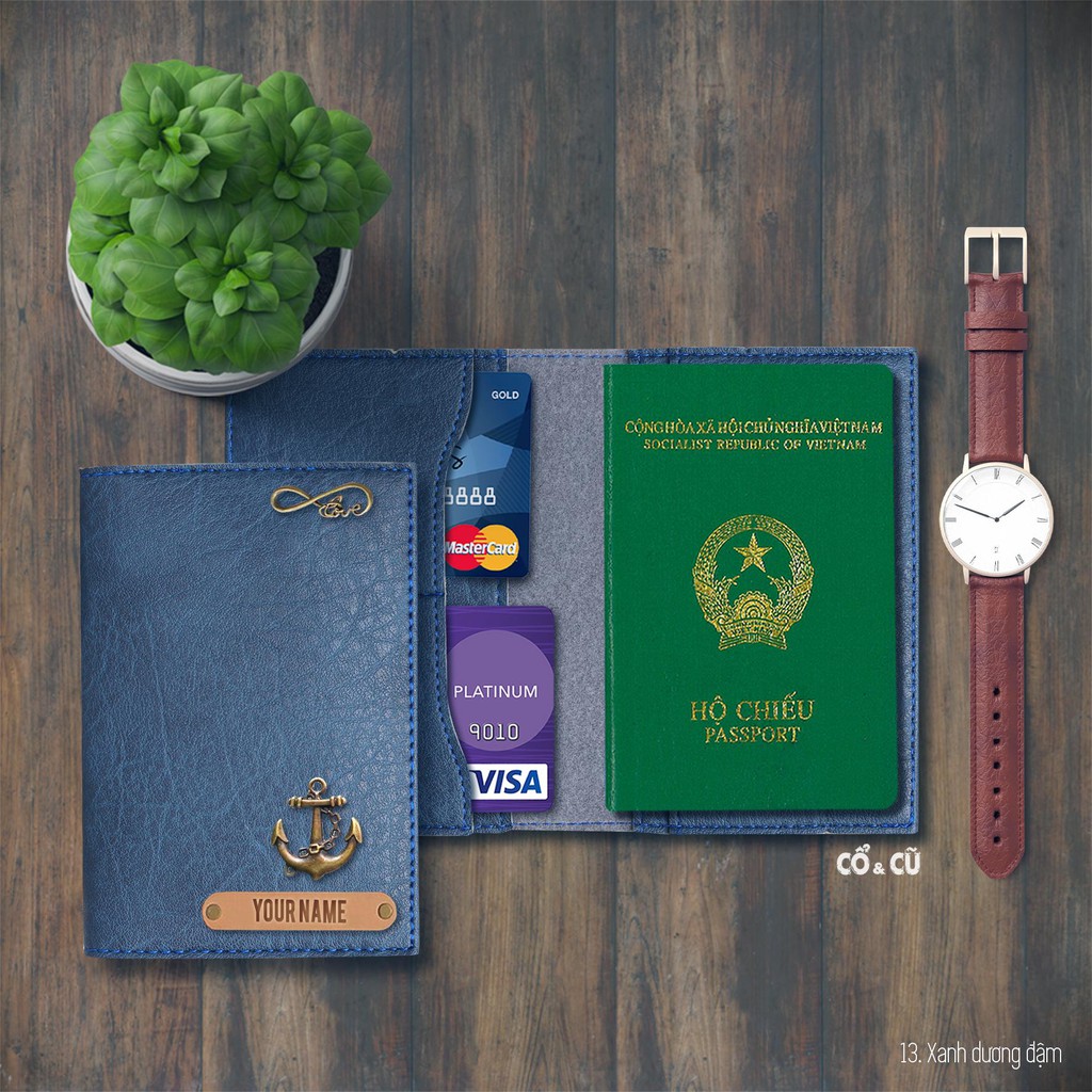 Bìa bọc passport Xanh dương đậm + 20 màu khác