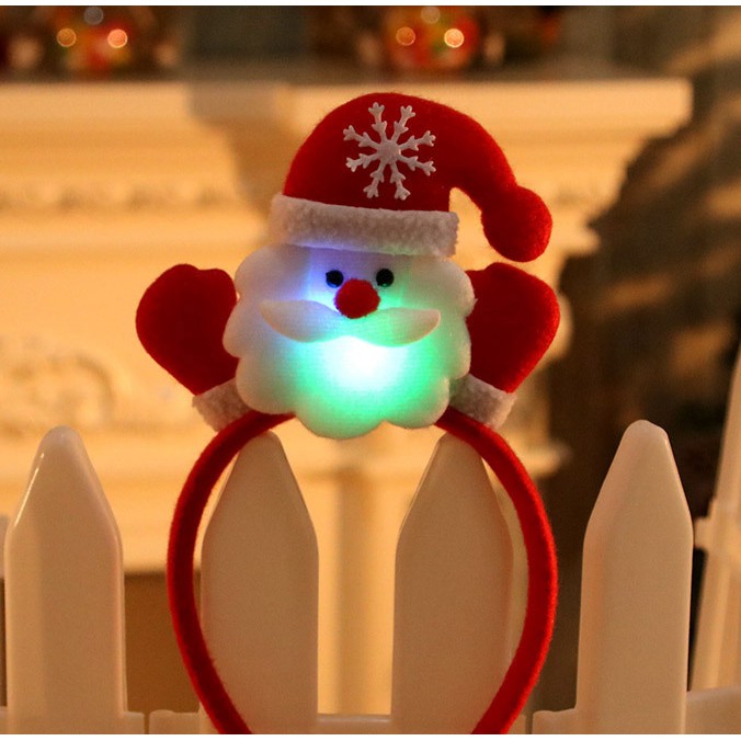 Băng Đô Cài Tóc Có Đèn Led Phát Sáng Phong Cách Giáng Sinh