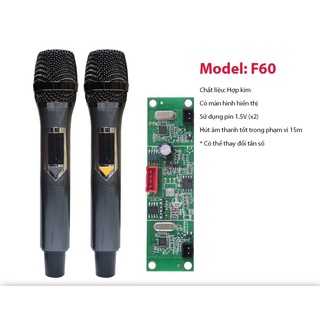 [SIÊU SALE] BỘ 02 MICRO LOA KÉO UHF KIM LOẠI CHỈNH VOLUME CỰC HAY KÈM BOARD MICRO