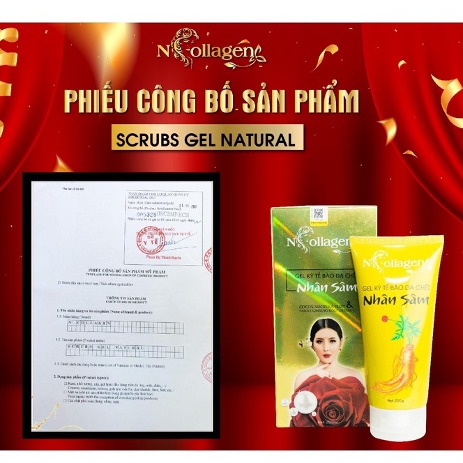 Gel Kỳ Tế Bào Da Chết Nhân Sâm Ncollagen Hân Nguyễn 200g