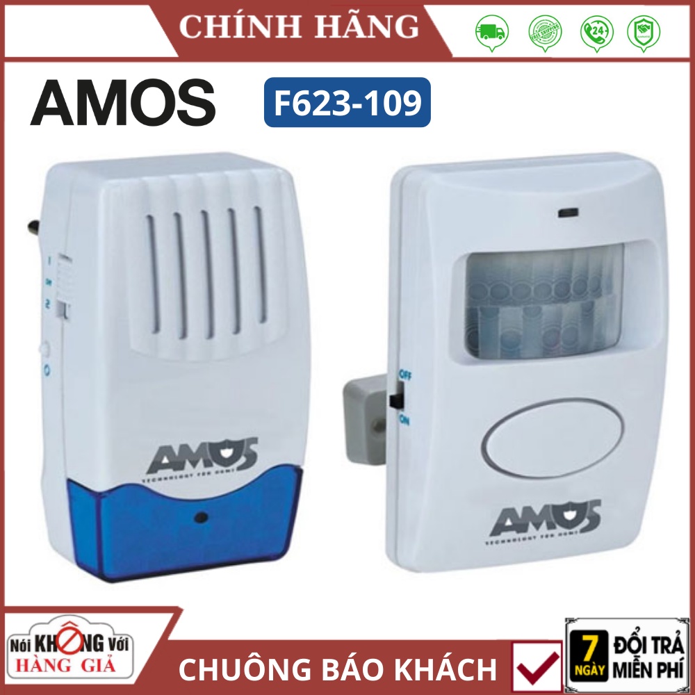 Chuông Báo Khách Hồng Ngoại AMOS F623-109 - Chuông Chống Trộm , thiết kế nhỏ gọn, dễ dàng lắp đặt, sử dụng