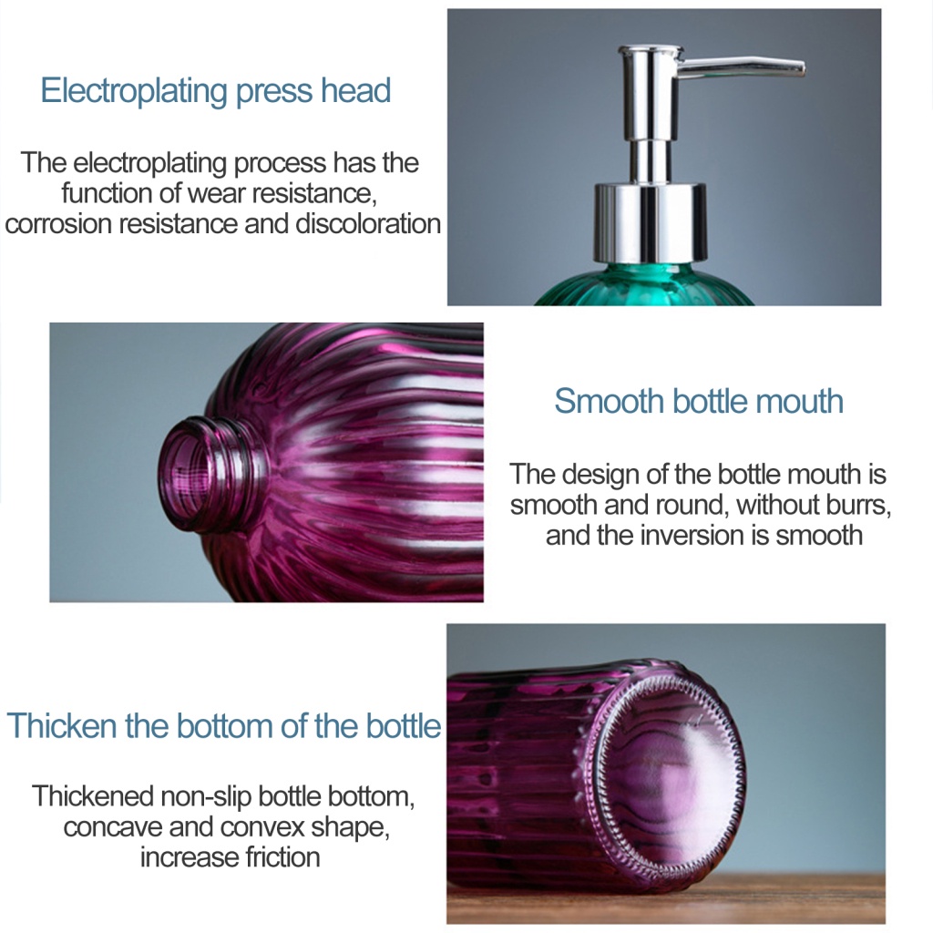 Bình Thủy Tinh Đựng Xà Phòng Rửa Tay Dạng Nhấn Tiện Dụng Cho Nhà Bếp / Phòng Tắm