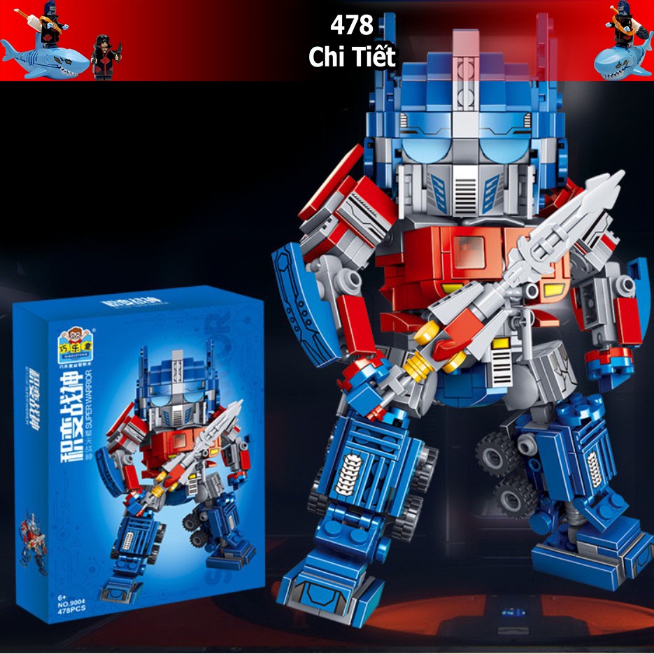 - Bộ Đồ Chơi Lắp Ghép Robot Biến Hình, Láp Ráp Mô Hình Người Máy Transformor OPTIMUS – OTO Biến Hình