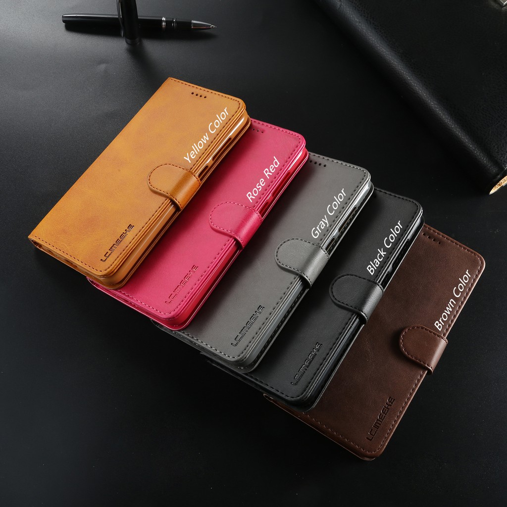 Bao da điện thoại nắp gập kiêm ví đựng thẻ màu trơn dành cho Samsung Galaxy S8/S8 Plus/S9/S9 Plus/S10/S10 Plus | BigBuy360 - bigbuy360.vn