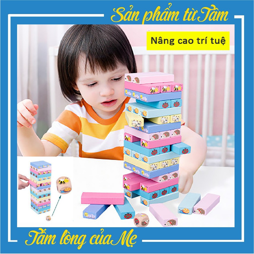 Đồ Chơi Rút Gỗ - 51 Thanh Nhiều Màu In Hình Động Vật Cỡ Lớn In Màu Cỡ Lớn In Hình Con Vật Đáng Yêu