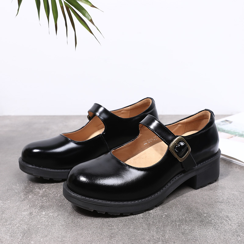 Giày Nữ Lolita Retro Vòng Giày Mary Jane Của Phụ Nữ Giày Da Dày Của Phụ Nữ Nhật Bản Nữ Giày Da | BigBuy360 - bigbuy360.vn