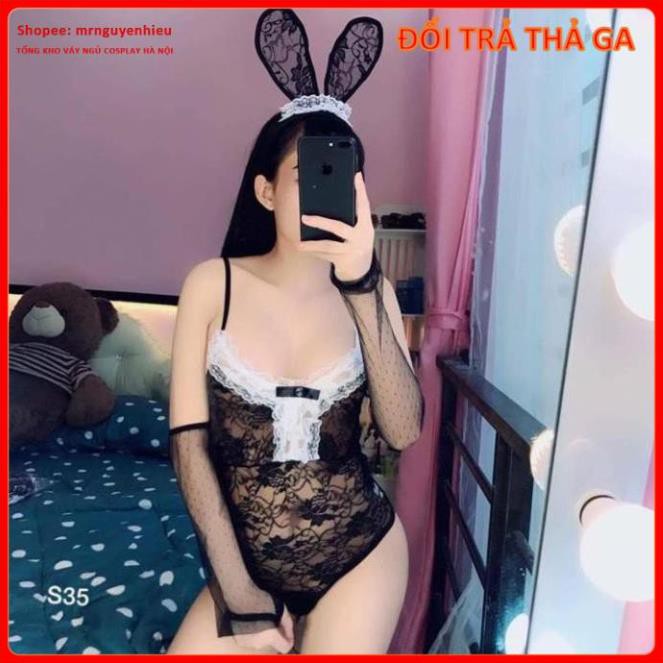 Bộ đồ ngủ sexy cosplay thỏ bunny play girl - set gồm bộ 1 mảnh + đầy đủ phụ kiện không gồm tất - T1500  - QUIN BEE | BigBuy360 - bigbuy360.vn