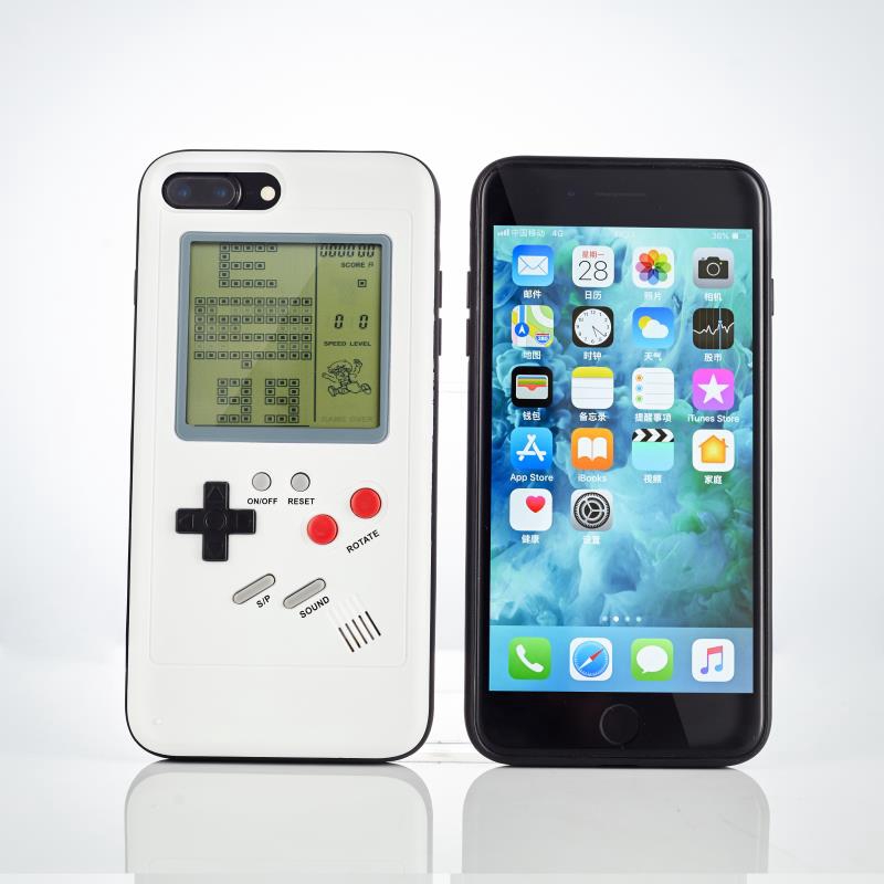 Ốp Điện Thoại Hình Máy Chơi Game Tetris Màu Hồng Cho Iphone X 6 6s Plus 7 8 Plus Xr Xsmax 11