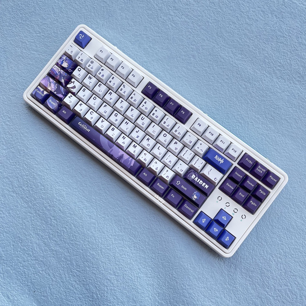 133 Phím Raiden Shogun Keycaps Cherry Profile Genshin Impact Beelzebul Anime PBT DYE SUB Bàn phím cơ Keycap