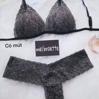 Bộ Bralette ghi xám (sẵn mút)