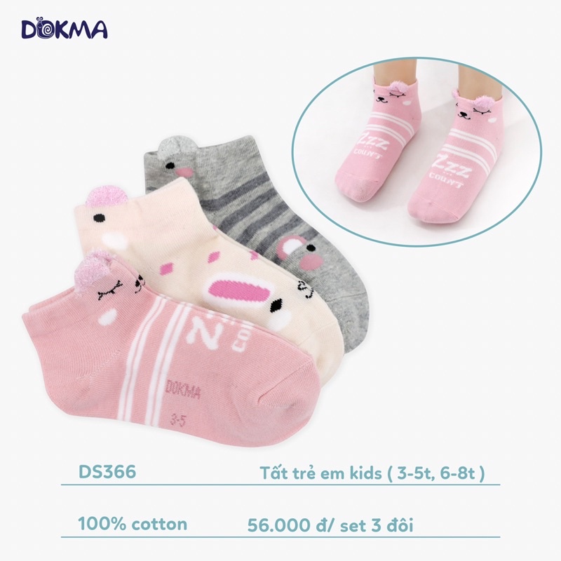 Set 3 đôi tất cotton Dokma siêu mềm, mịn