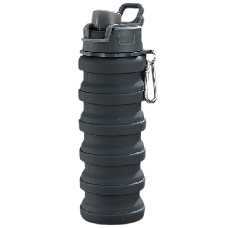 xả-Bình Nước Silicone 500Ml Có Thể Gấp Gọn Tiện Dụng 【Bình sâu rút】