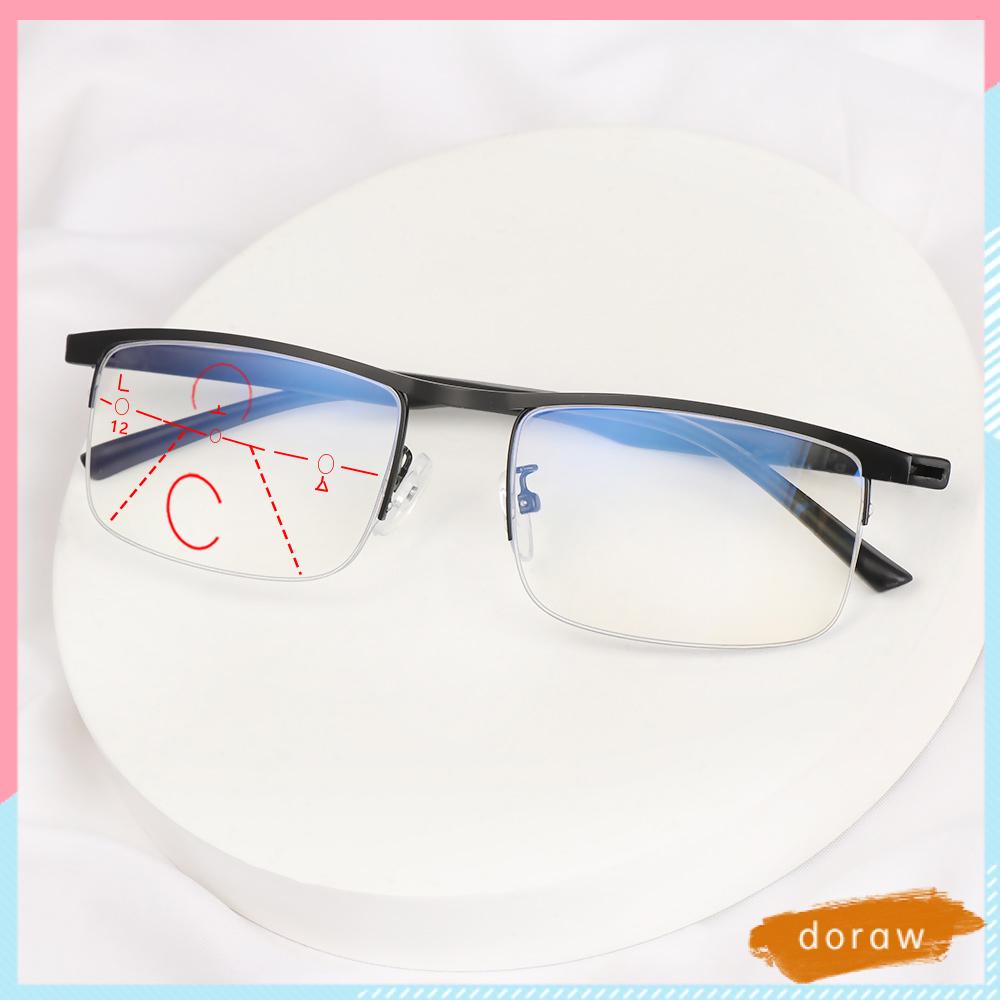 DORAW Men Women Fashion Anti Blue Light Reading Glasses Radiation Protection Multifocal Bifocal Eyewear Progressive Presbyopic Eyeglasses Anti-UV Anti-blue Rays...