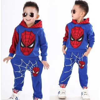 Bộ Áo Hoodie + Quần Dài In Hình Người Nhện Độc Đáo Cho Bé