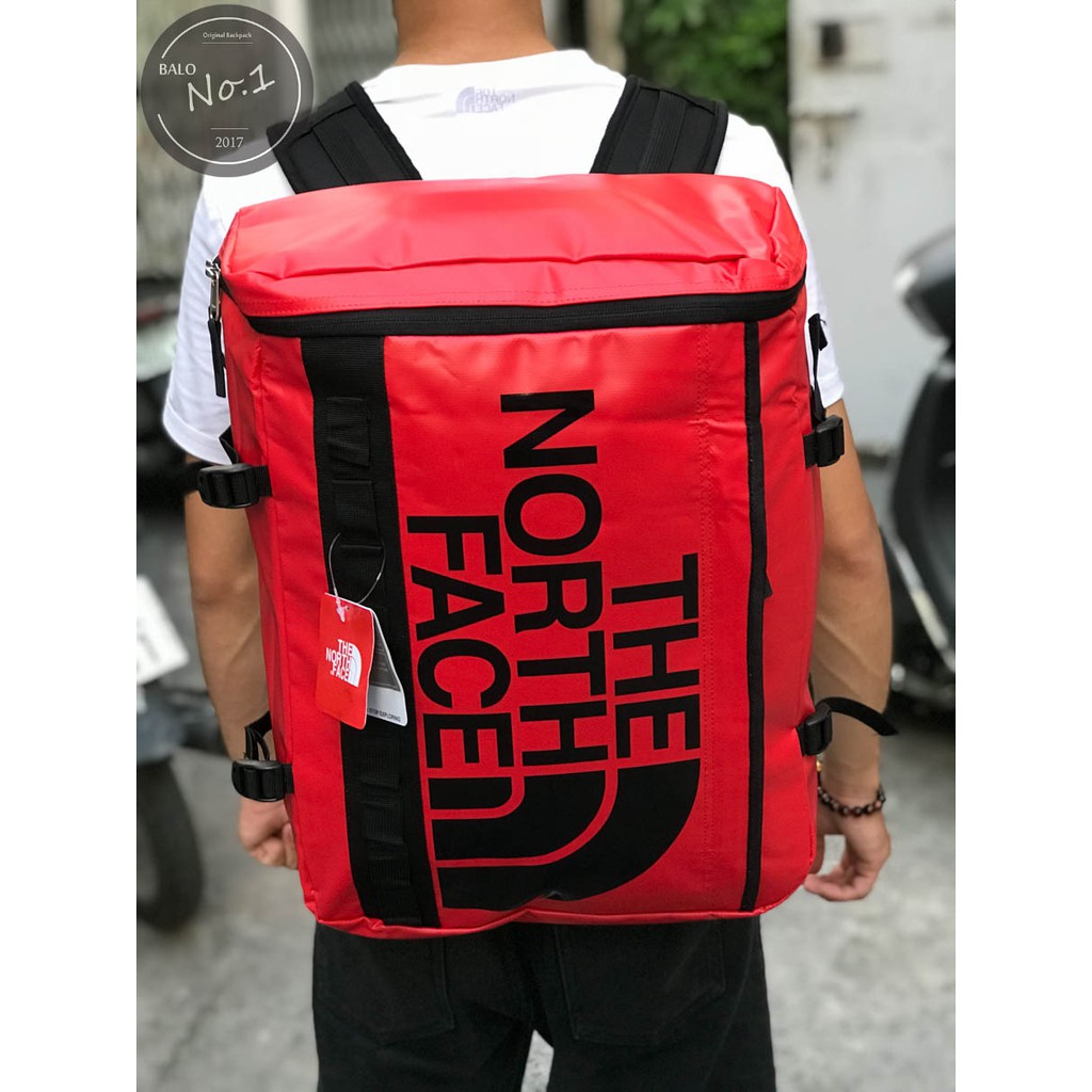 [TẶNG KÈM VỚ ]Balo Chống Nước The North Face Fuse Box Màu đỏ chữ đen