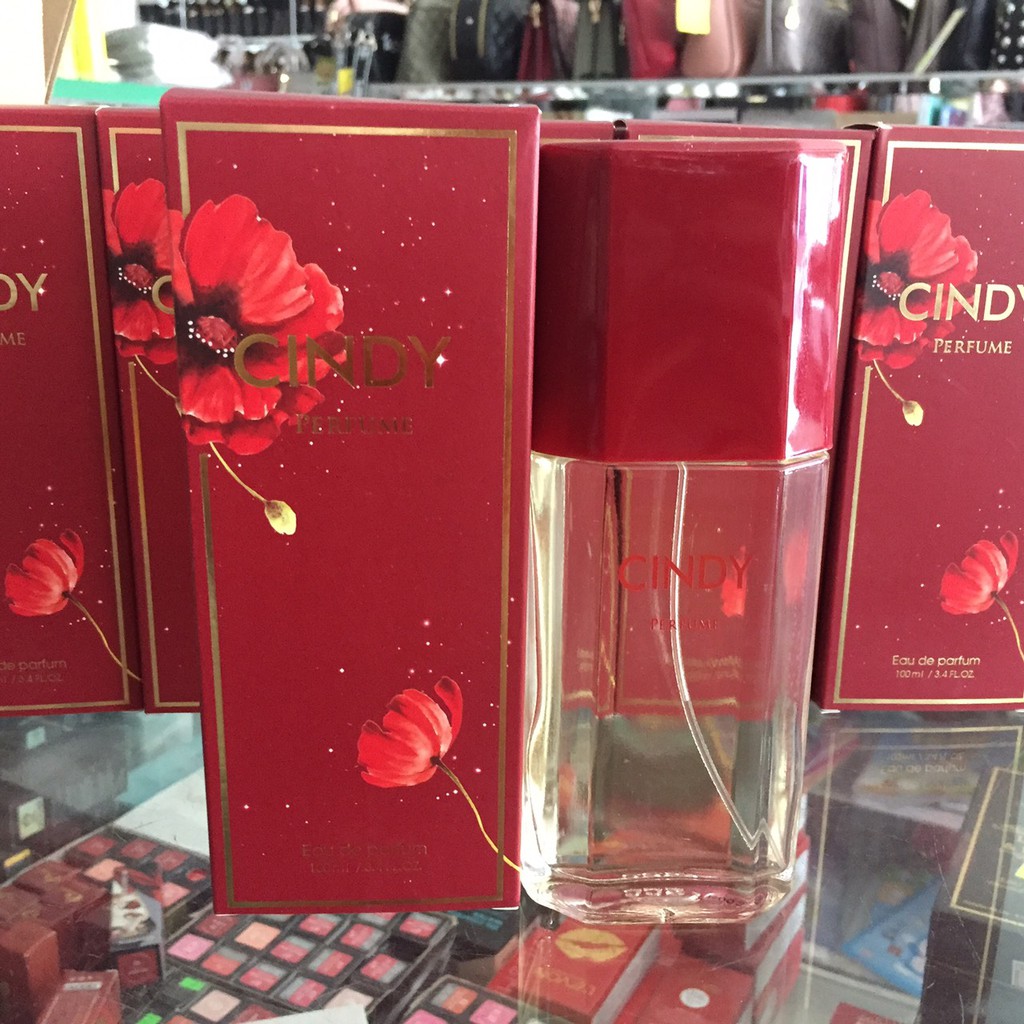 nước hoa cindy chai trụ cao 100ml CHAI MÀU ĐỎ