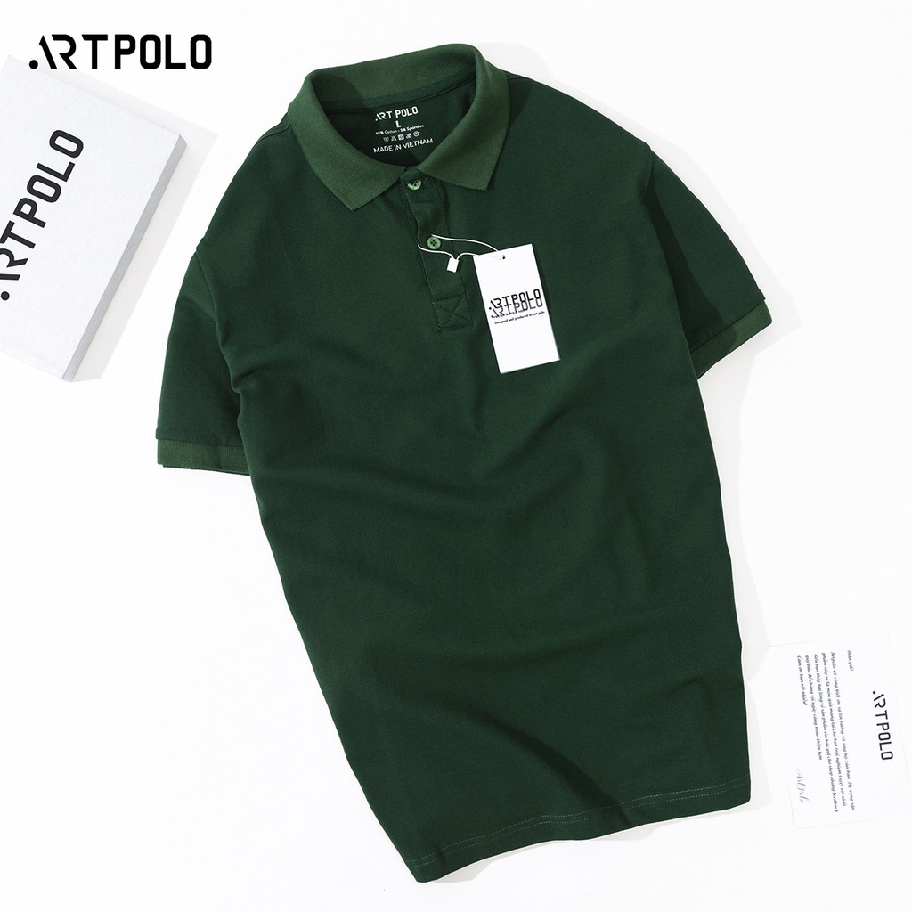 Áo Polo Nam vải Cá sấu Cotton trẻ trung màu Rêu PLR - ARTPOLO