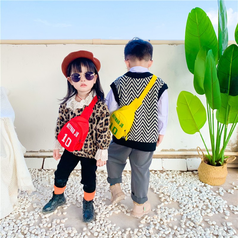 Túi đeo chéo vải canvas màu trơn thời trang Hàn Quốc cho bé
